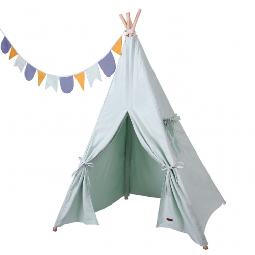 Kinder Tipi Zelt mit Flaggen-Tragbares Spielzelt für Kinder Indoor & Outdoor-Spielhaus für Mädchen / Jungen Faltbare Leinwand Tipi Zelt Spielzeug